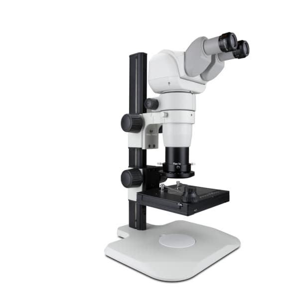 Ergo Stereo Zoom Microscope With LED Ring On Ergo-Track Stand